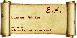 Eisner Adrián névjegykártya